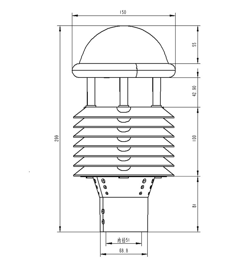 Outdoor Weather Sensors product size diagram