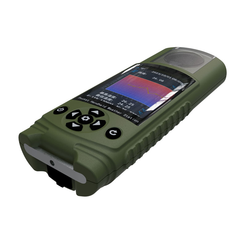handheld anemometer can simultaneously measure wind speed, wind direction, temperature, humidity, and provide location and distress signal capabilities